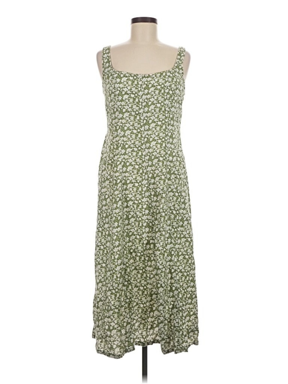 Old Navy - Green Floral Square-Neck Midi Dress NWOT